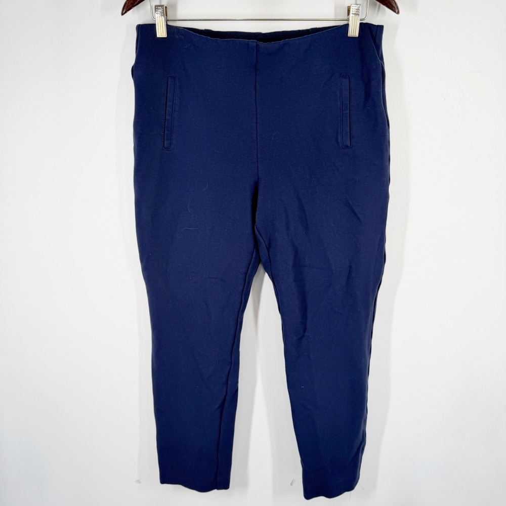 Chicos Fabulously Slimming Ponte Knit Pants Navy Blue Size 2 12